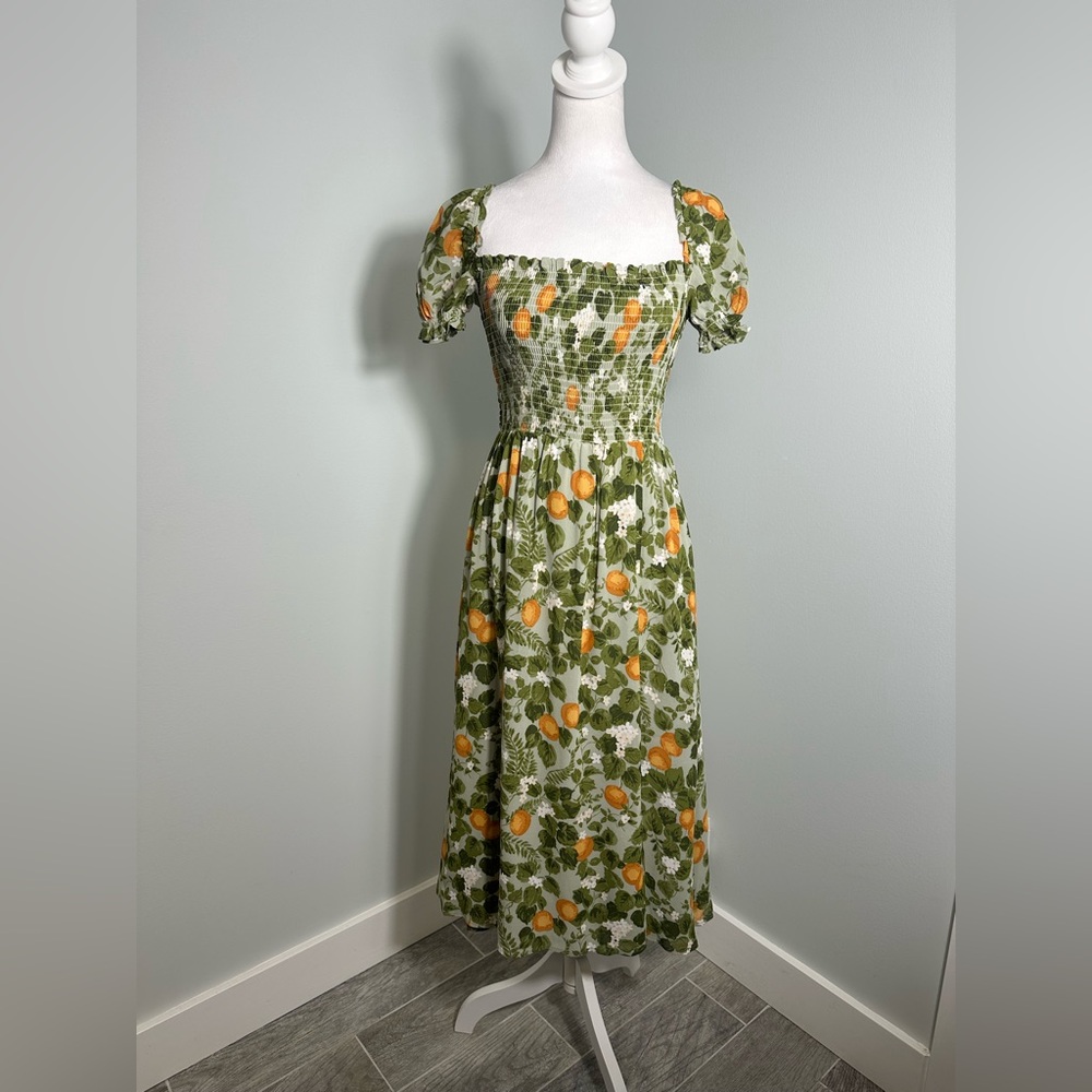 Reformation Inka Dress in Orange Grove Size XS - Picture 3 of 16